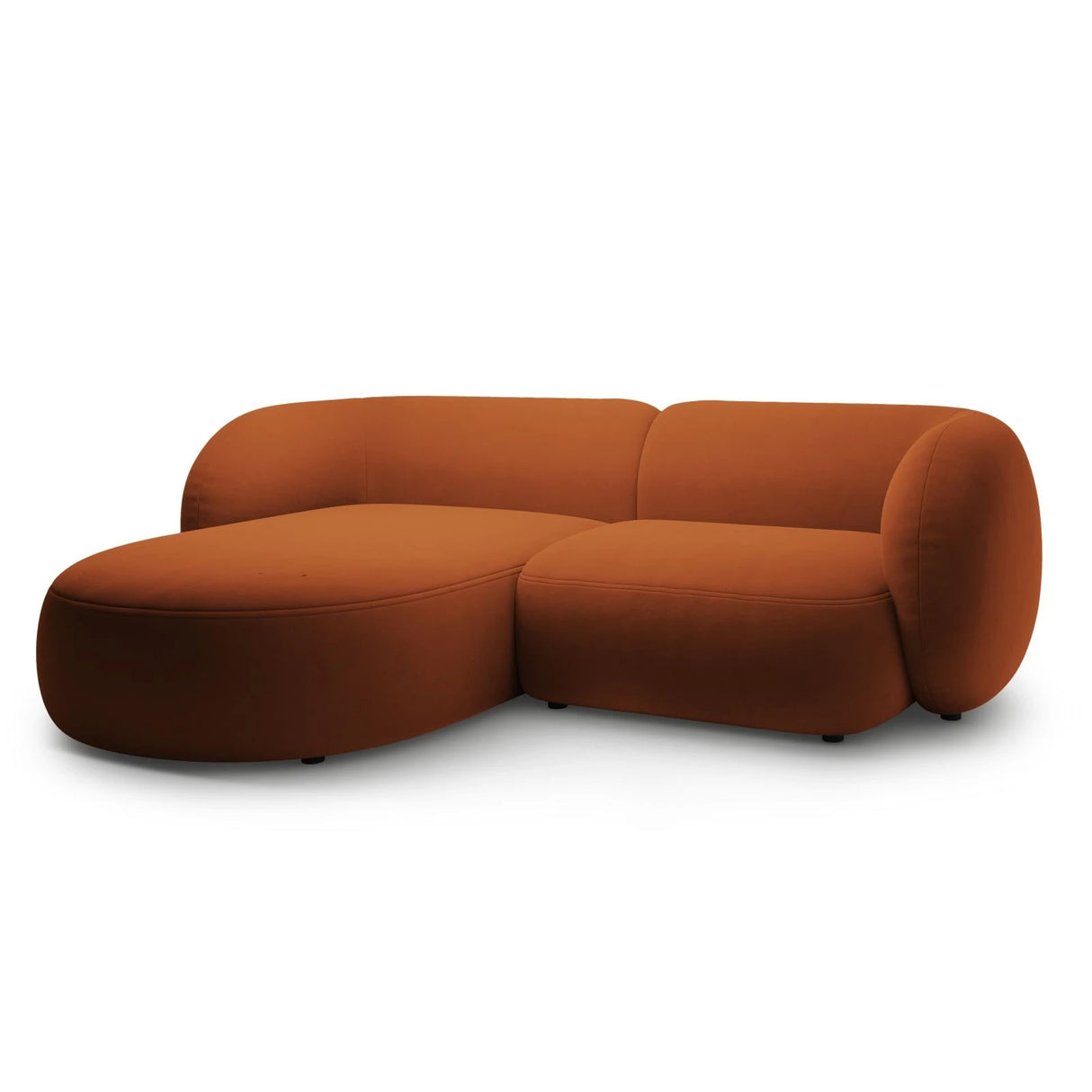 Kate Ecksofa Links mit Bezug aus Samt (Salvador 14) in Terrakotta, 255x176 cm – Bild 2