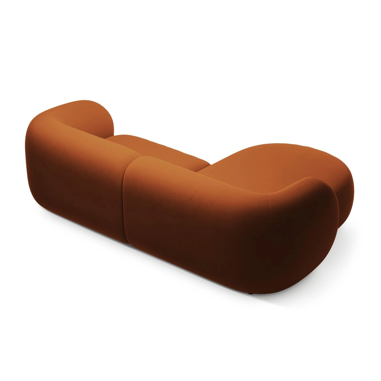 Kate Ecksofa Links mit Bezug aus Samt (Salvador 14) in Terrakotta, 255x176 cm – Bild 3