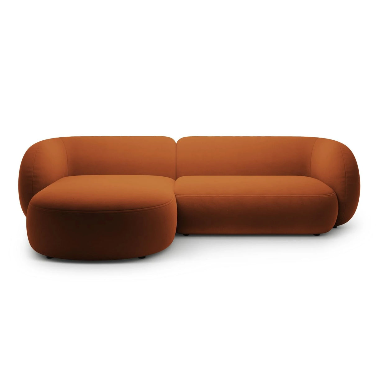Kate Ecksofa Links mit Bezug aus Samt (Salvador 14) in Terrakotta, 285x176 cm – Bild 1
