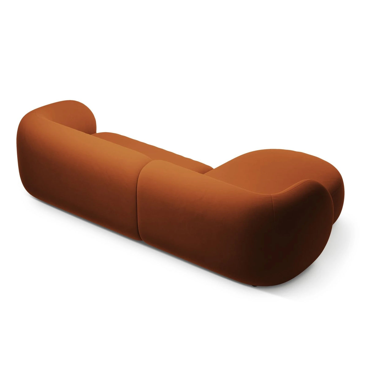 Kate Ecksofa Links mit Bezug aus Samt (Salvador 14) in Terrakotta, 285x176 cm – Bild 3