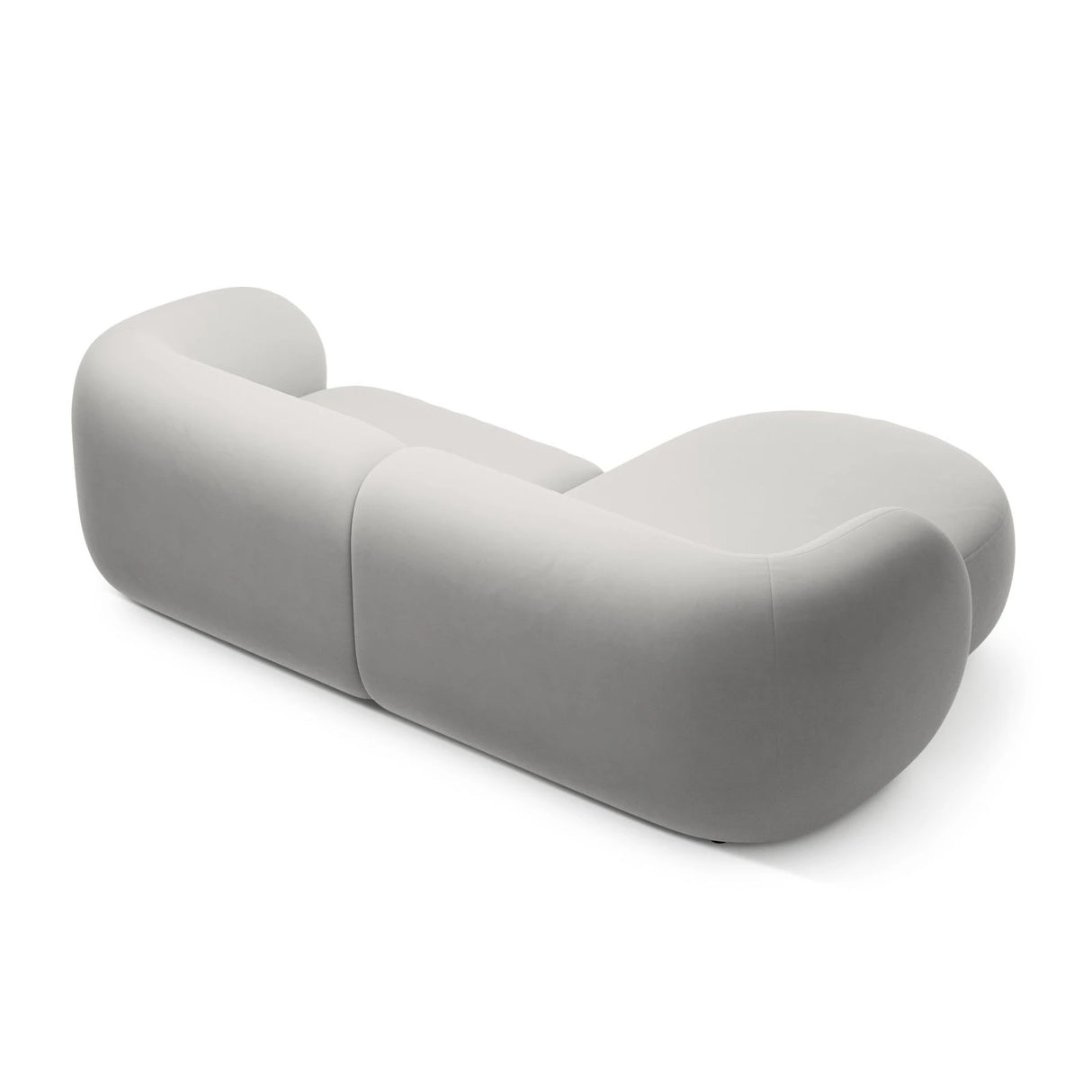 Kate Ecksofa Links mit Bezug aus Samt (Salvador 16) in Hellgrau, 255x176 cm – Bild 3