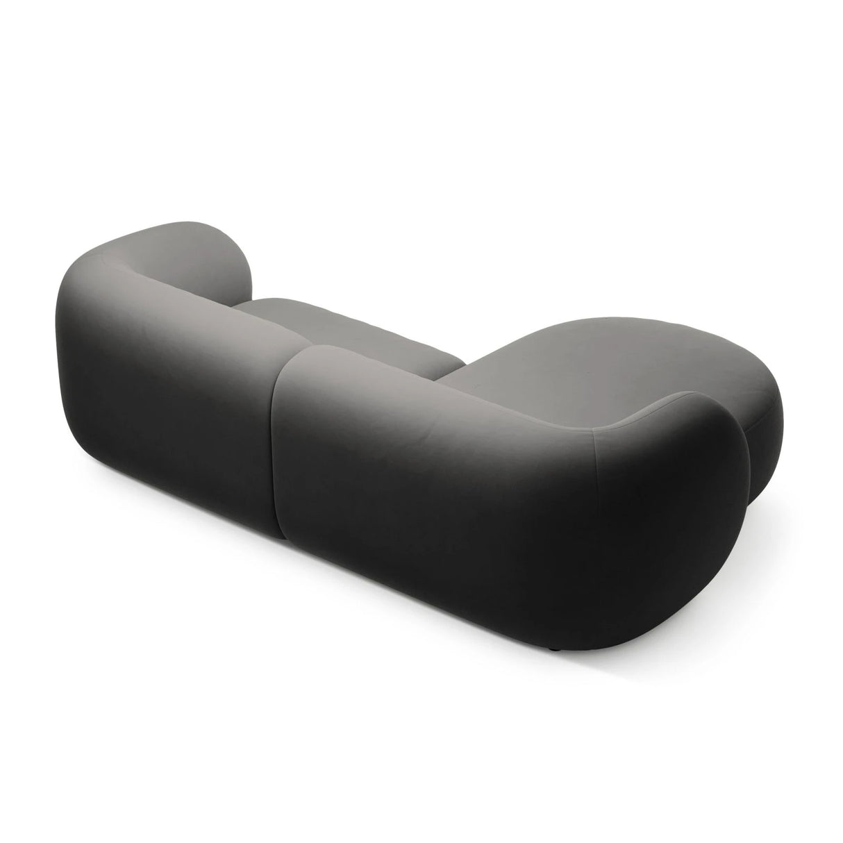 Kate Ecksofa Links mit Bezug aus Samt (Salvador 18) in Dunkelgrau, 255x176 cm – Bild 3