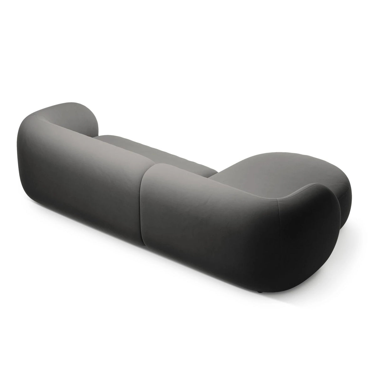 Kate Ecksofa Links mit Bezug aus Samt (Salvador 18) in Dunkelgrau, 285x176 cm – Bild 3