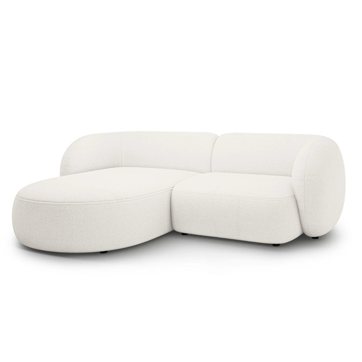 Kate Ecksofa Links mit Bezug aus Samt, Strukturstoff oder Boucle, 255x176 cm – Bild 2