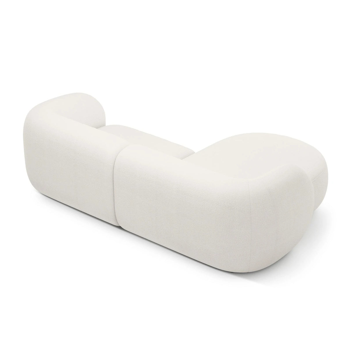 Kate Ecksofa Links mit Bezug aus Samt, Strukturstoff oder Boucle, 255x176 cm – Bild 3