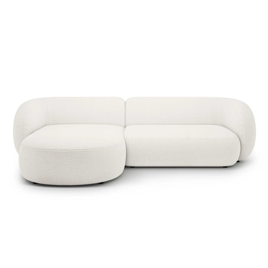 Kate Ecksofa Links mit Bezug aus Samt, Strukturstoff oder Boucle, 285x176 cm – Bild 1