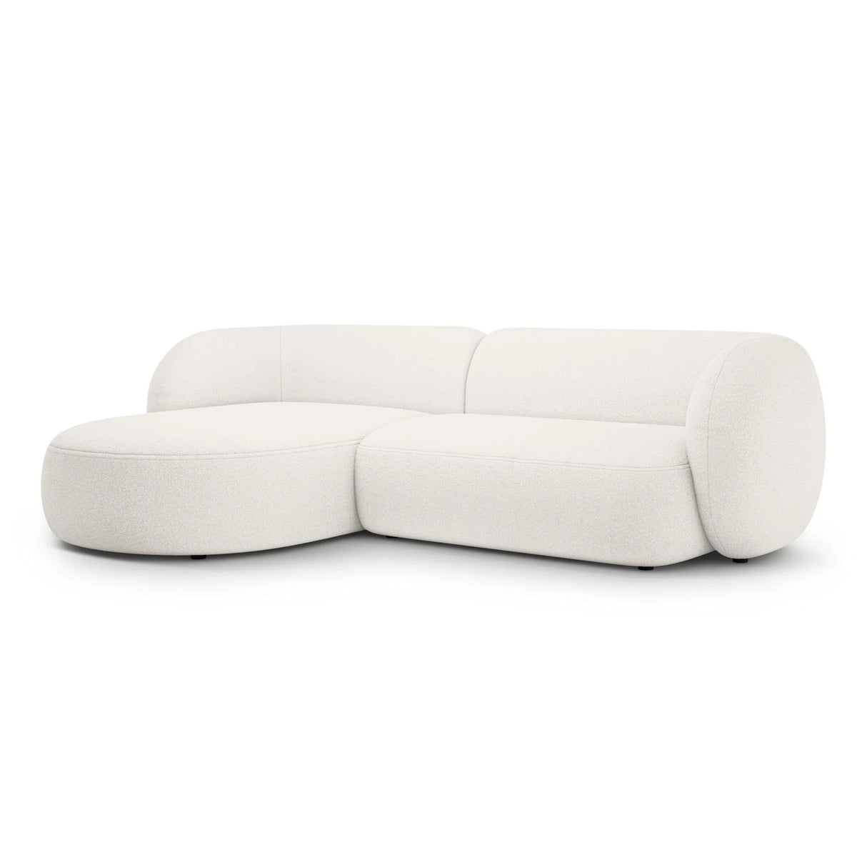 Kate Ecksofa Links mit Bezug aus Samt, Strukturstoff oder Boucle, 285x176 cm – Bild 2