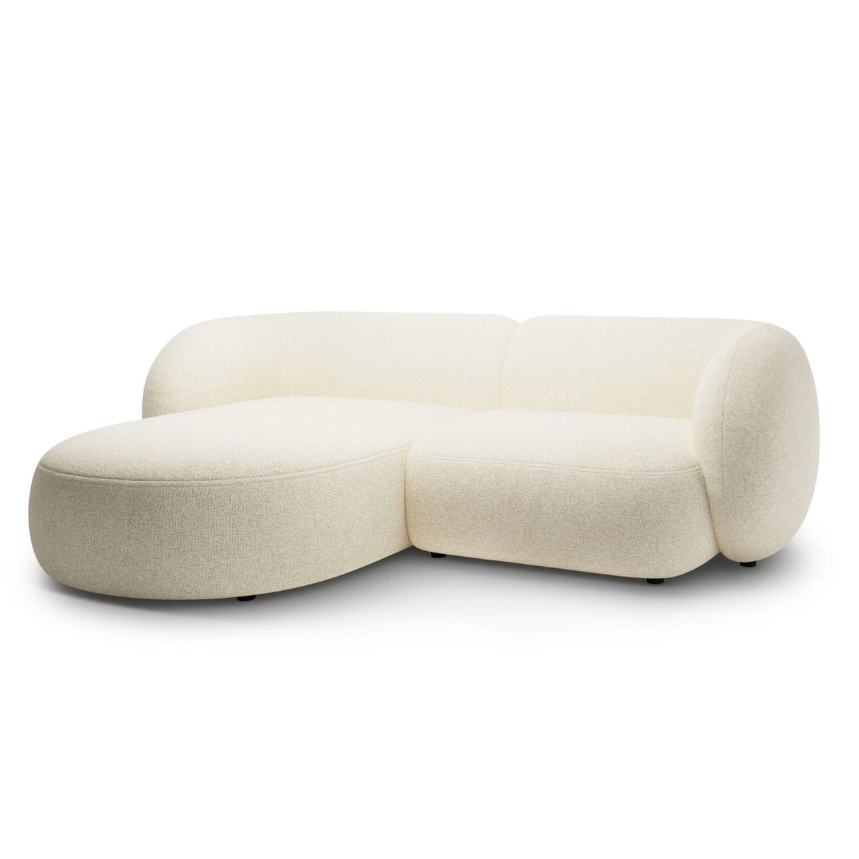 Kate Ecksofa Links mit Bezug aus Strukturierter Stoff (Puente 03) in Hellbeige melange, 255x176 cm – Bild 2