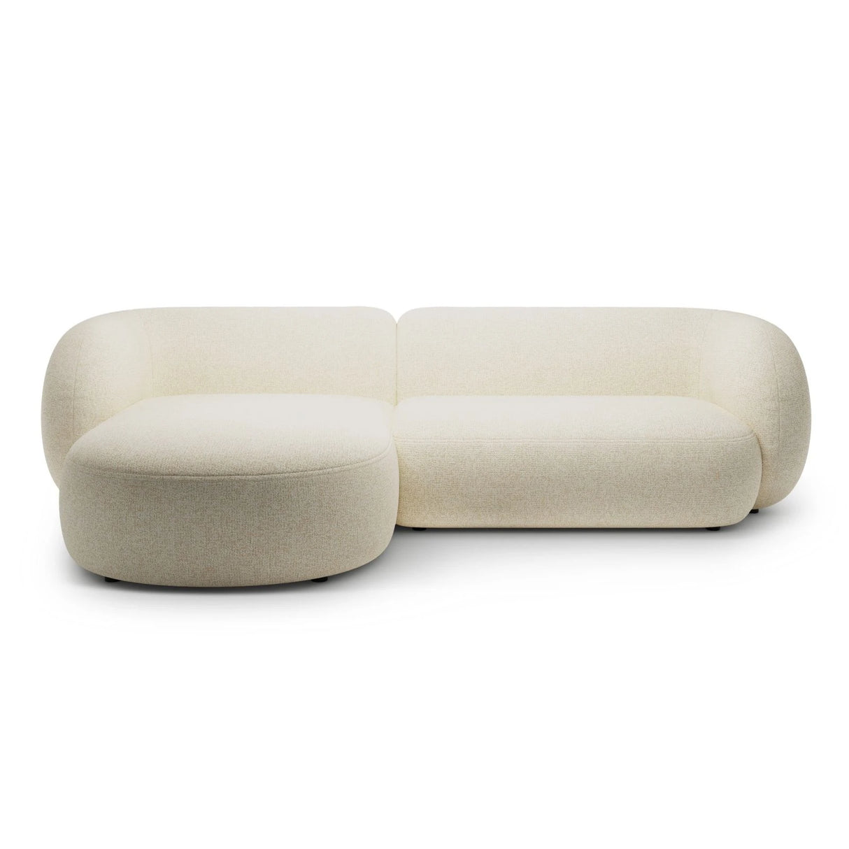 Kate Ecksofa Links mit Bezug aus Strukturierter Stoff (Puente 03) in Hellbeige melange, 285x176 cm – Bild 1