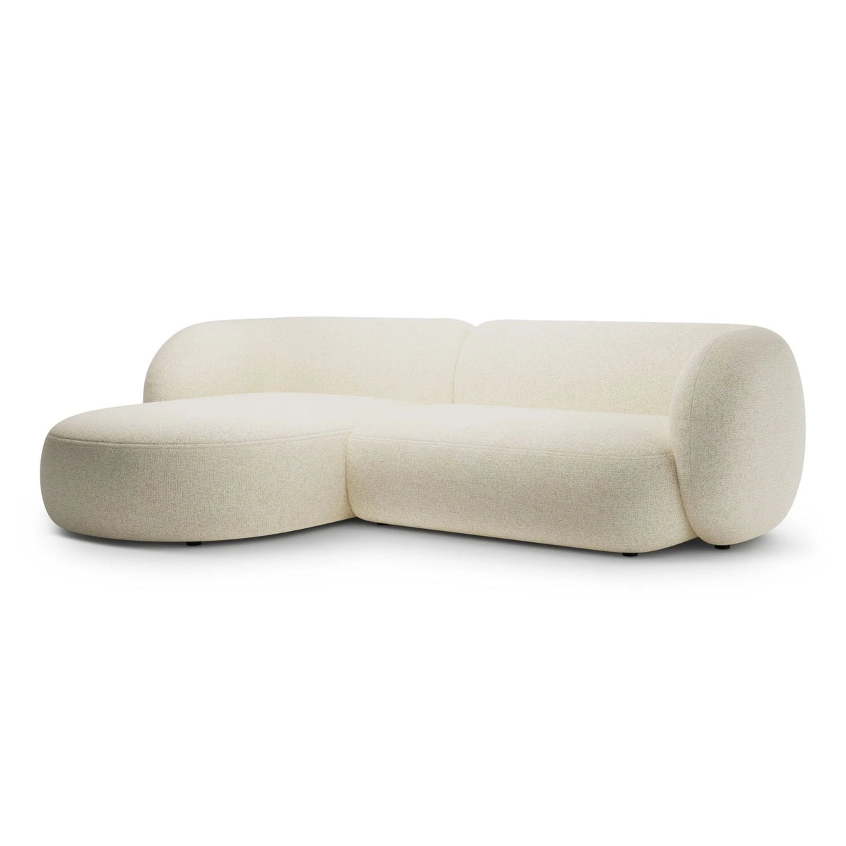Kate Ecksofa Links mit Bezug aus Strukturierter Stoff (Puente 03) in Hellbeige melange, 285x176 cm – Bild 2