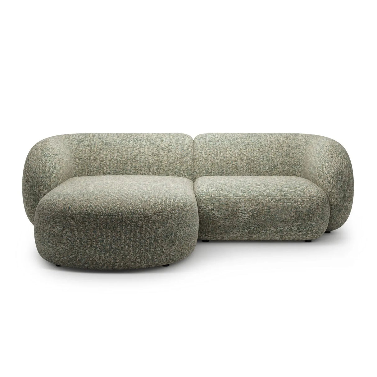 Kate Ecksofa Links mit Bezug aus Strukturierter Stoff (Puente 33) in Moss Green Melange, 255x176 cm – Bild 1