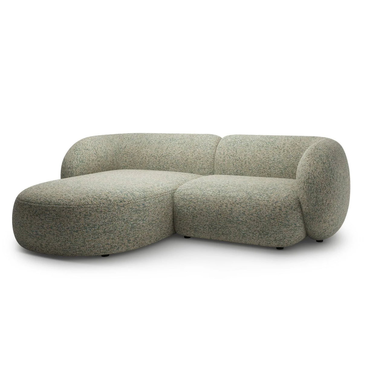 Kate Ecksofa Links mit Bezug aus Strukturierter Stoff (Puente 33) in Moss Green Melange, 255x176 cm – Bild 2