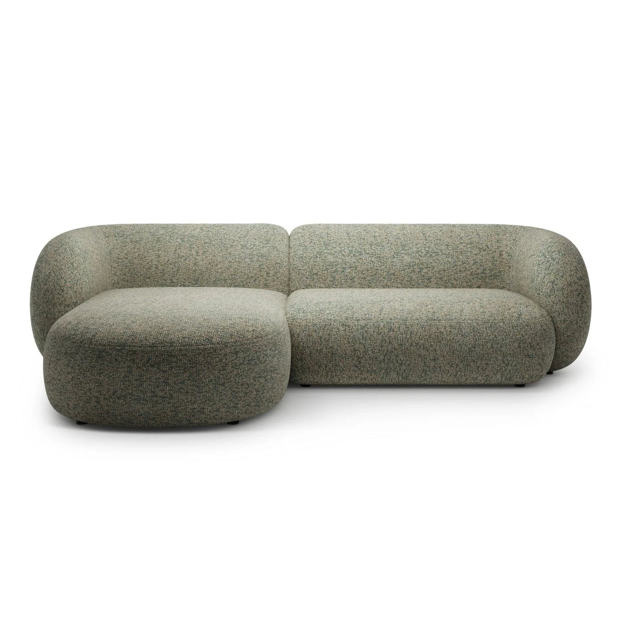 Kate Ecksofa Links mit Bezug aus Strukturierter Stoff (Puente 33) in Moss Green Melange, 285x176 cm – Bild 1