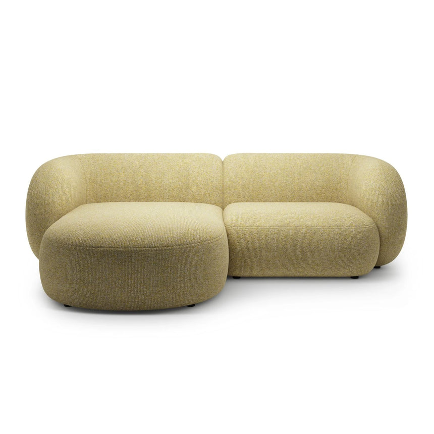 Kate Ecksofa Links mit Bezug aus Strukturierter Stoff (Puente 41) in Sonnenblume melange, 255x176 cm – Bild 1