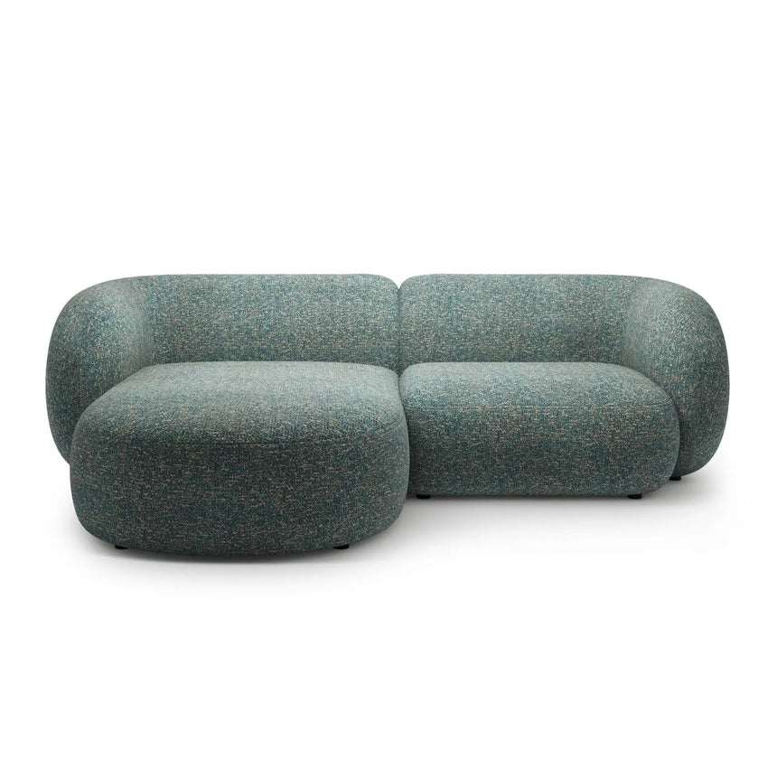 Kate Ecksofa Links mit Bezug aus Strukturierter Stoff (Puente 73) in Blaue melange, 255x176 cm – Bild 1