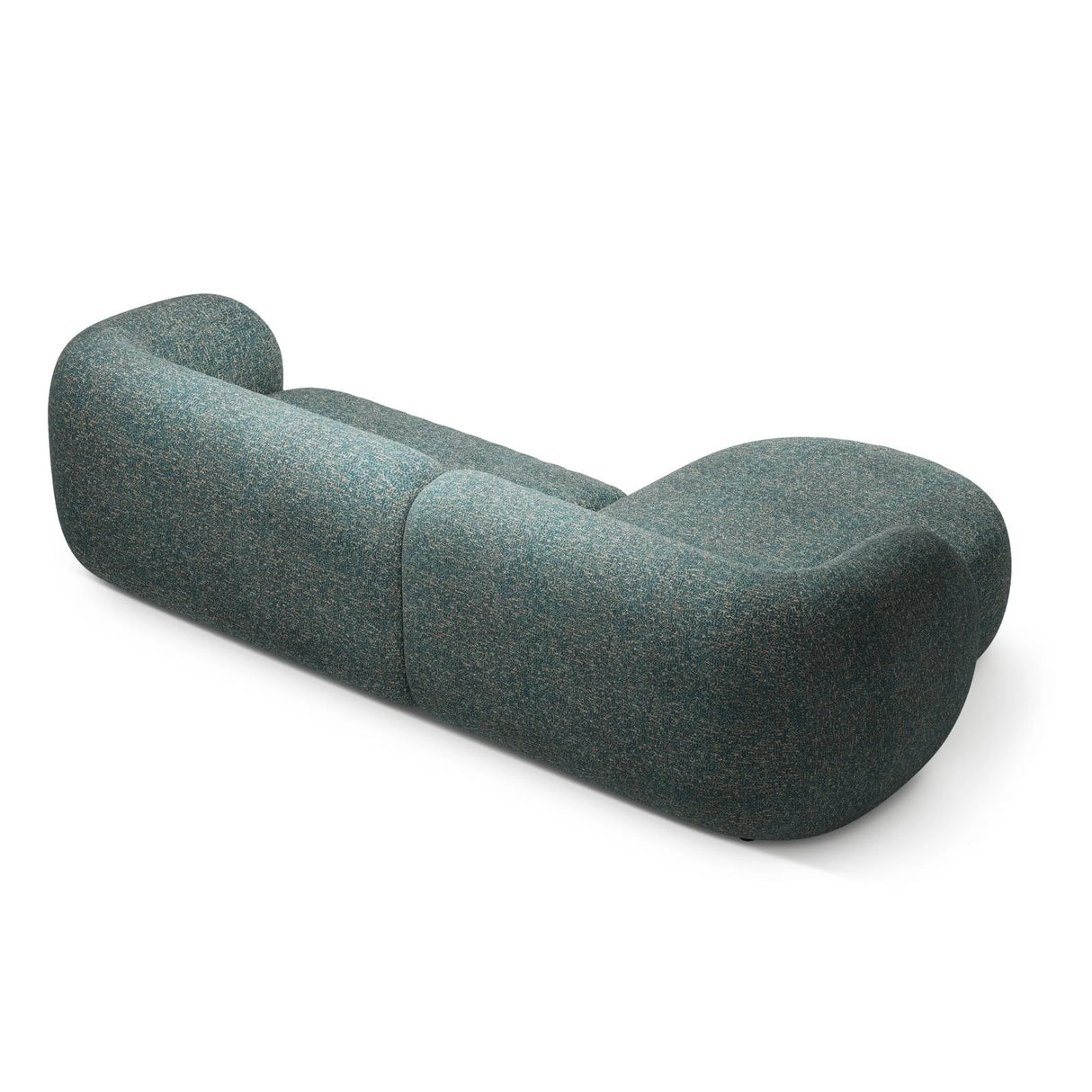 Kate Ecksofa Links mit Bezug aus Strukturierter Stoff (Puente 73) in Blaue melange, 285x176 cm – Bild 3