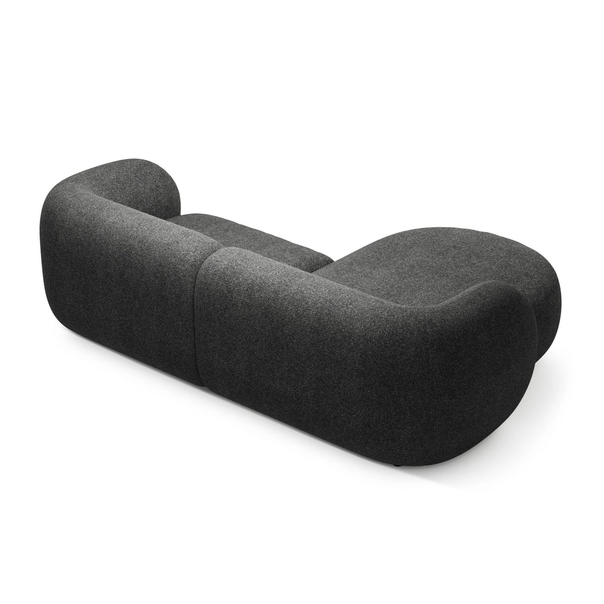 Kate Ecksofa Links mit Bezug aus Strukturierter Stoff (Puente 94) in Dunkelgrau melange, 255x176 cm – Bild 3