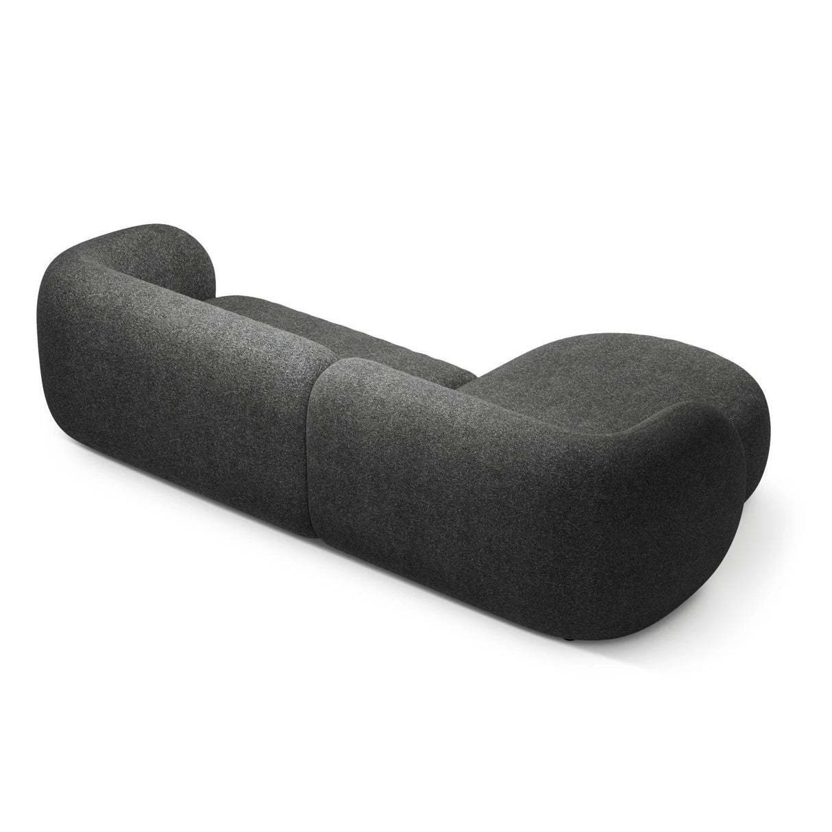 Kate Ecksofa Links mit Bezug aus Strukturierter Stoff (Puente 94) in Dunkelgrau melange, 285x176 cm – Bild 3