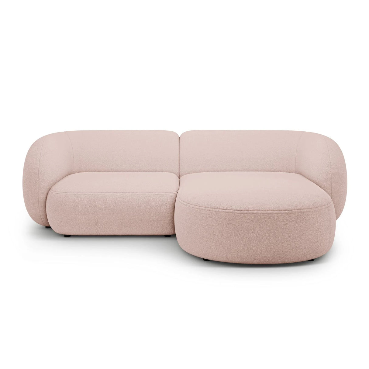 Kate Ecksofa Rechts mit Bezug aus Boucle (Baloo 2072) in Puderrosa, 255x176 cm – Bild 1