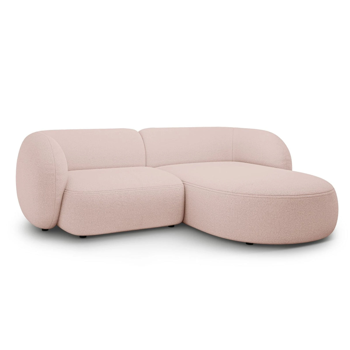 Kate Ecksofa Rechts mit Bezug aus Boucle (Baloo 2072) in Puderrosa, 255x176 cm – Bild 2