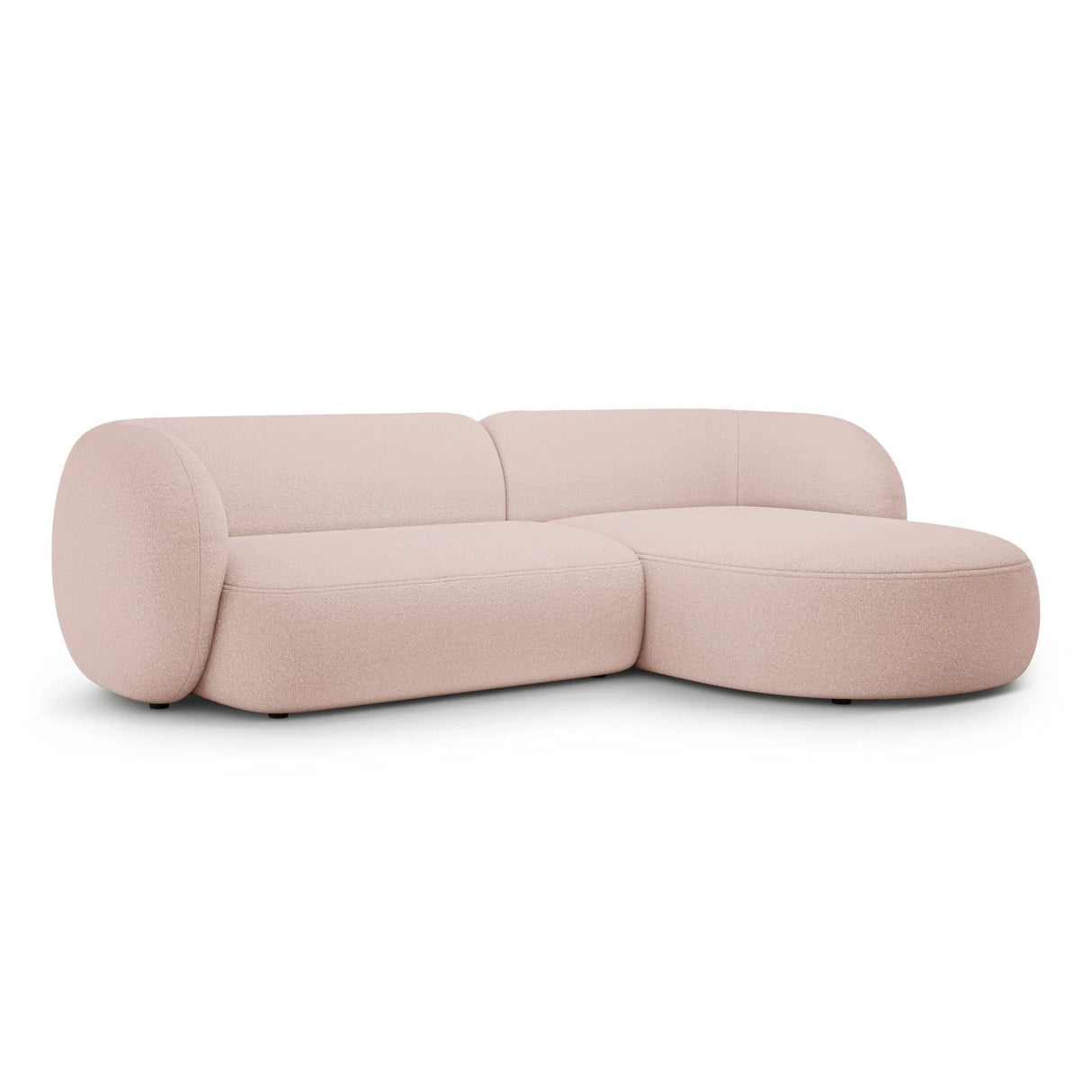 Kate Ecksofa Rechts mit Bezug aus Boucle (Baloo 2072) in Puderrosa, 285x176 cm – Bild 2