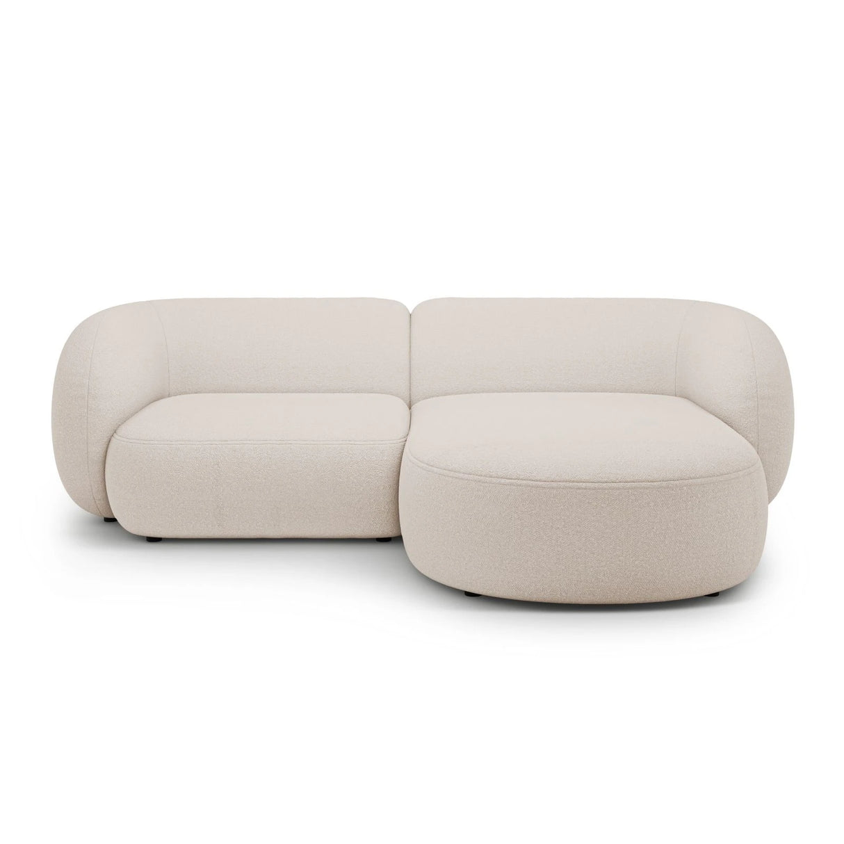 Kate Ecksofa Rechts mit Bezug aus Boucle (Baloo 2074) in Beige, 255x176 cm – Bild 1