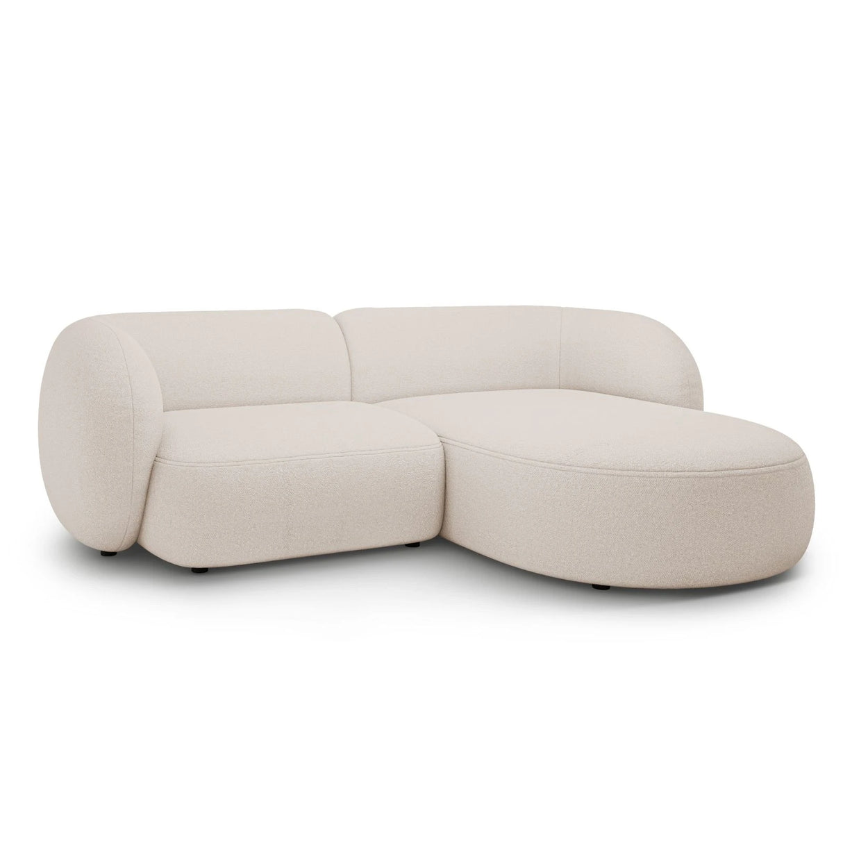 Kate Ecksofa Rechts mit Bezug aus Boucle (Baloo 2074) in Beige, 255x176 cm – Bild 2