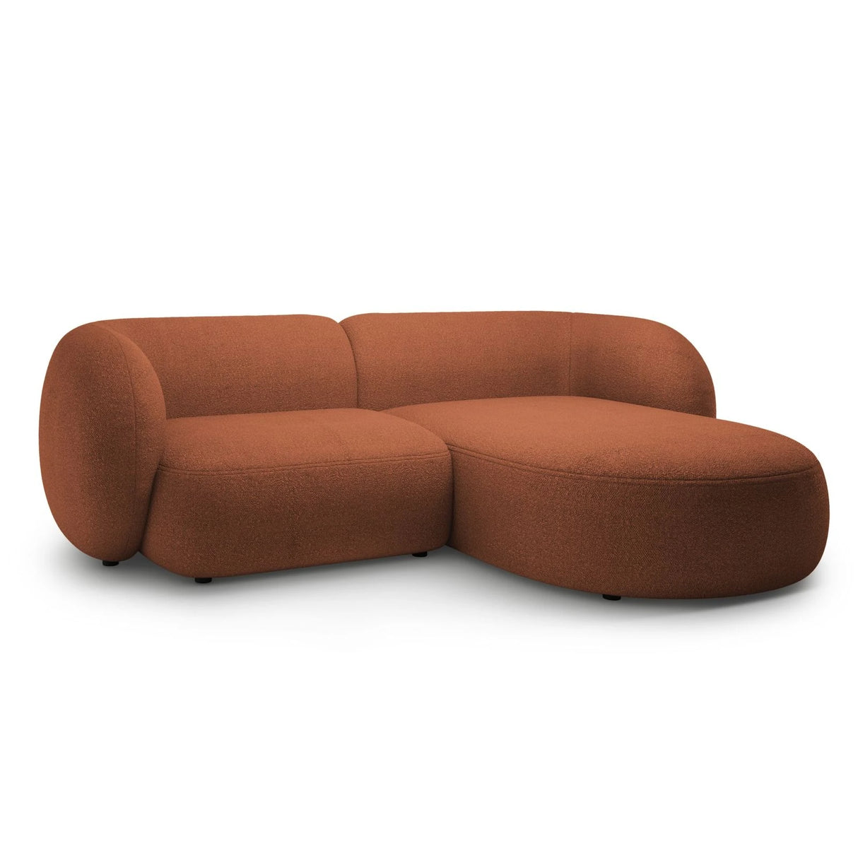 Kate Ecksofa Rechts mit Bezug aus Boucle (Baloo 2078) in Terrakotta, 255x176 cm – Bild 2