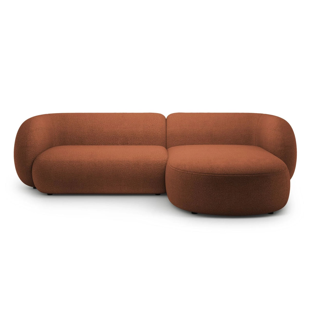 Kate Ecksofa Rechts mit Bezug aus Boucle (Baloo 2078) in Terrakotta, 285x176 cm – Bild 1