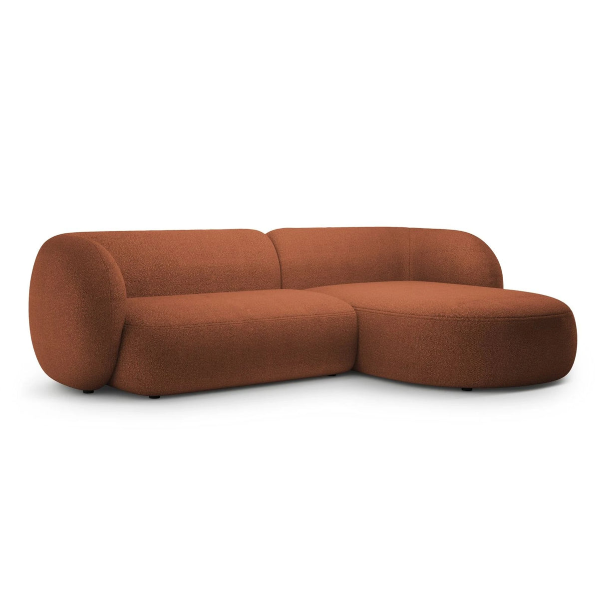 Kate Ecksofa Rechts mit Bezug aus Boucle (Baloo 2078) in Terrakotta, 285x176 cm – Bild 2