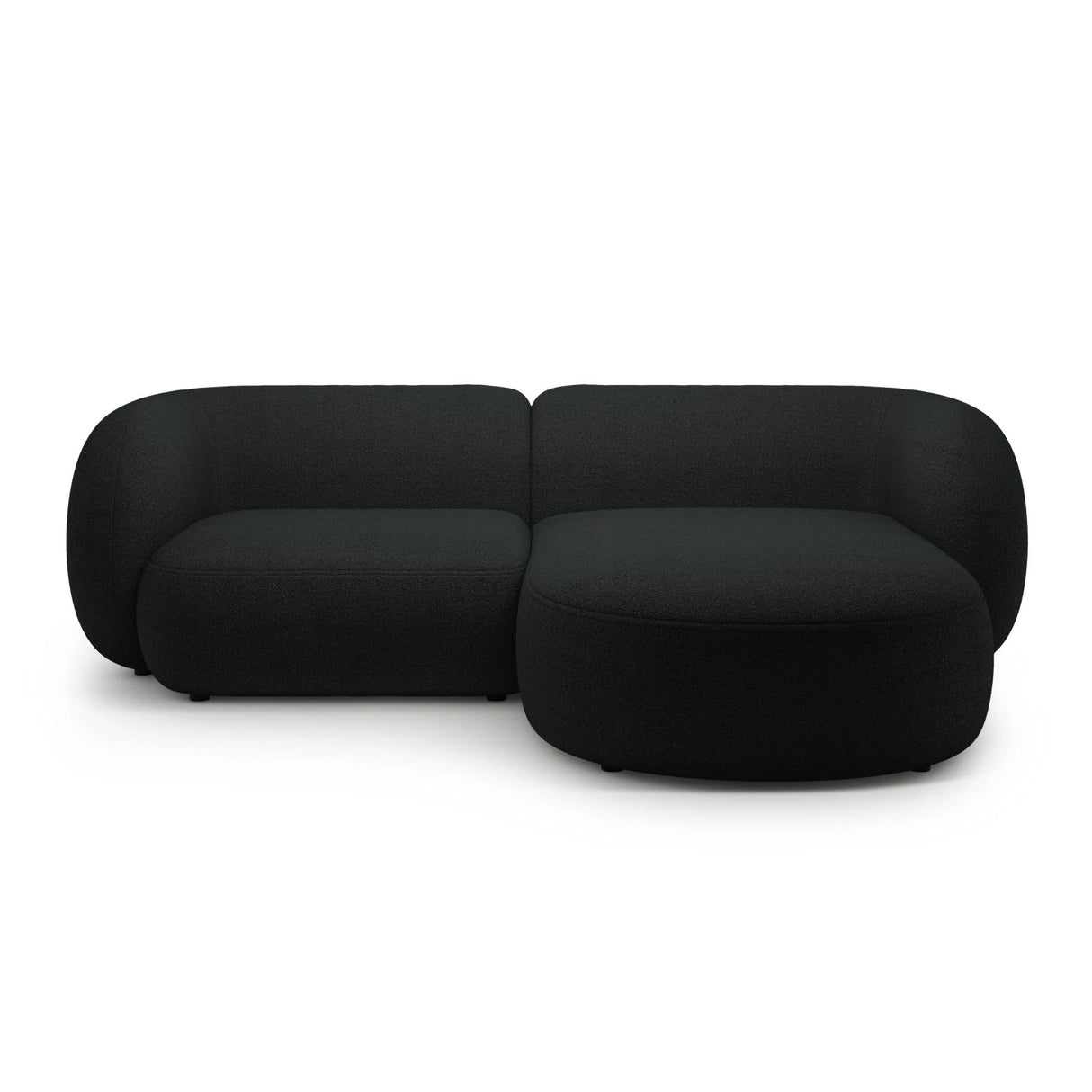 Kate Ecksofa Rechts mit Bezug aus Boucle (Baloo 2082) in Schwarz, 255x176 cm – Bild 1