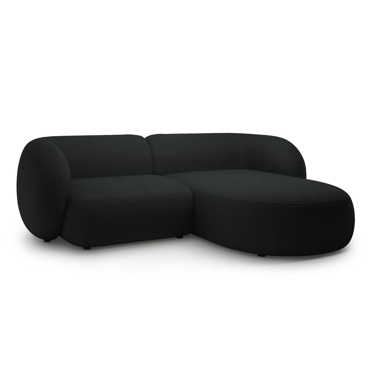 Kate Ecksofa Rechts mit Bezug aus Boucle (Baloo 2082) in Schwarz, 255x176 cm – Bild 2