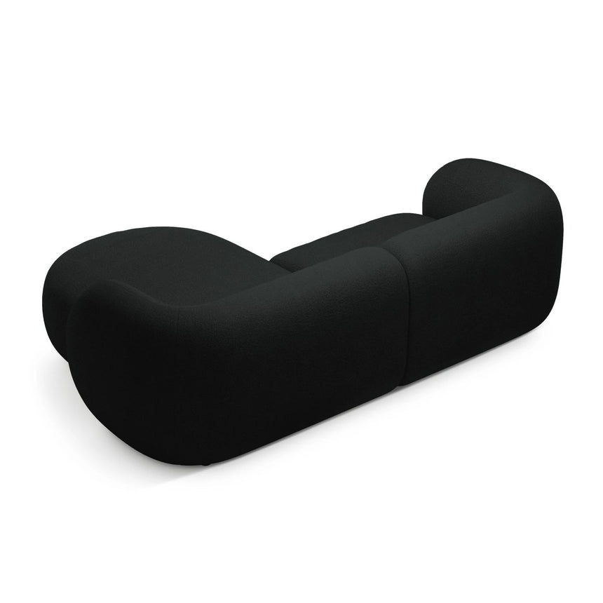 Kate Ecksofa Rechts mit Bezug aus Boucle (Baloo 2082) in Schwarz, 255x176 cm – Bild 3