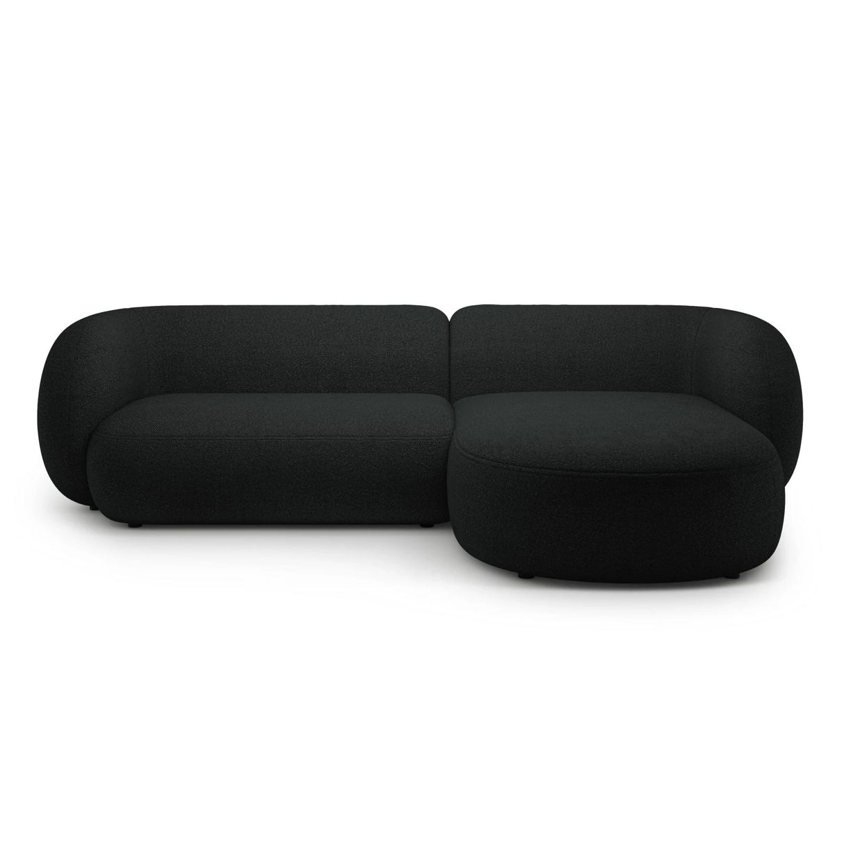 Kate Ecksofa Rechts mit Bezug aus Boucle (Baloo 2082) in Schwarz, 285x176 cm – Bild 1