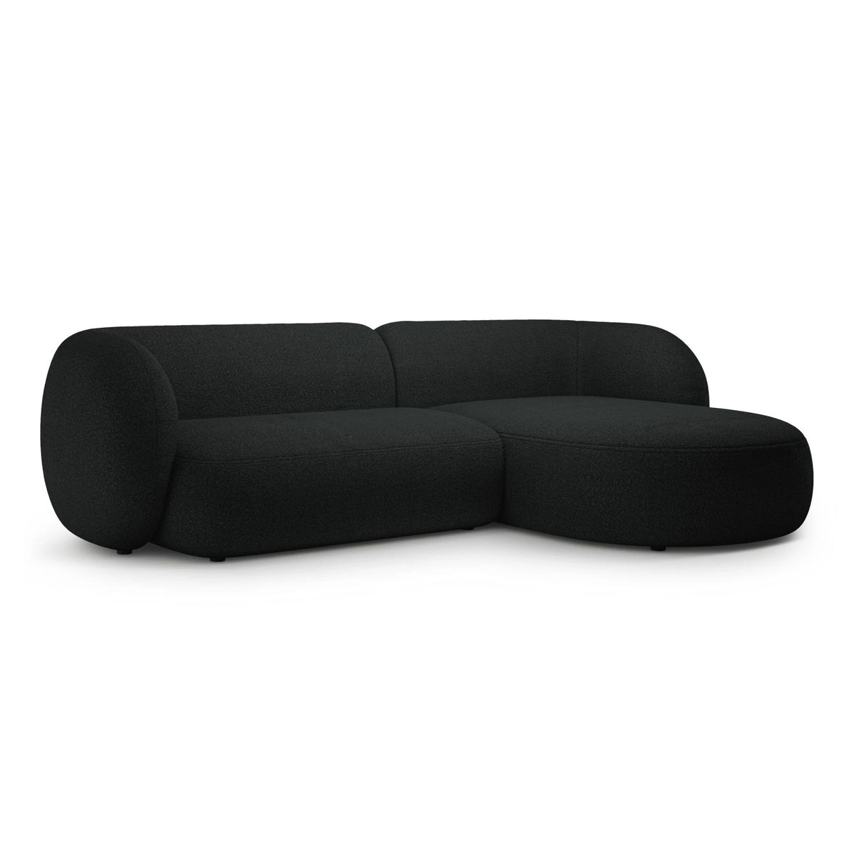 Kate Ecksofa Rechts mit Bezug aus Boucle (Baloo 2082) in Schwarz, 285x176 cm – Bild 2