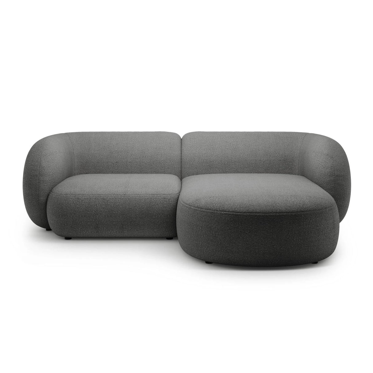 Kate Ecksofa Rechts mit Bezug aus Boucle (Baloo 2083) in Dunkelgrau, 255x176 cm – Bild 1
