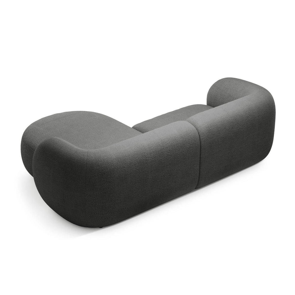 Kate Ecksofa Rechts mit Bezug aus Boucle (Baloo 2083) in Dunkelgrau, 255x176 cm – Bild 3