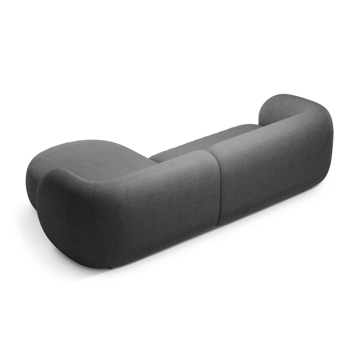 Kate Ecksofa Rechts mit Bezug aus Boucle (Baloo 2083) in Dunkelgrau, 285x176 cm – Bild 3