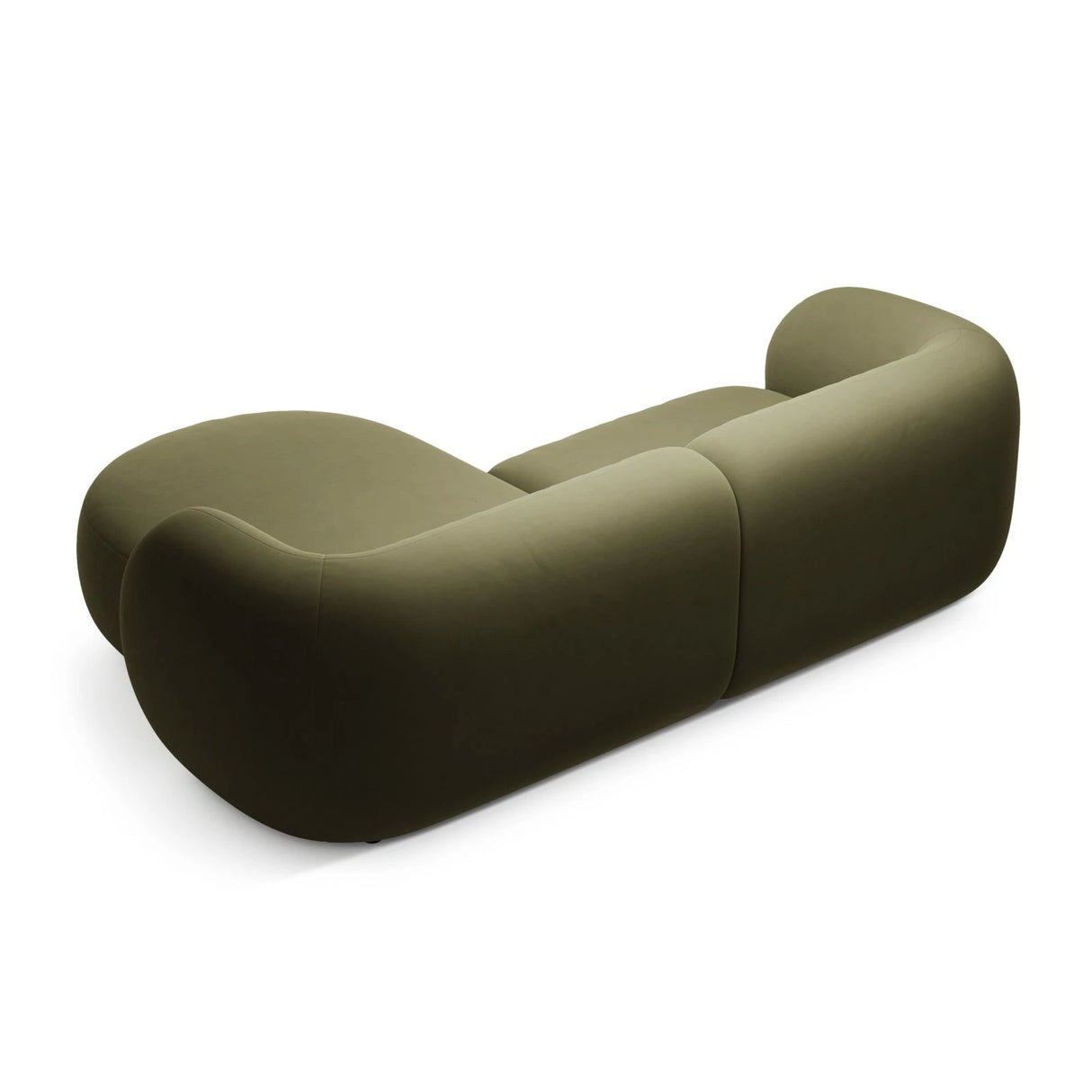 Kate Ecksofa Rechts mit Bezug aus Samt (Salvador 08) in Grün, 255x176 cm – Bild 3