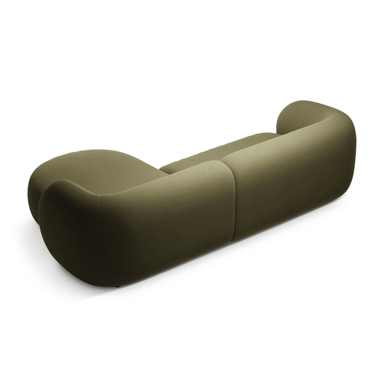 Kate Ecksofa Rechts mit Bezug aus Samt (Salvador 08) in Grün, 285x176 cm – Bild 3