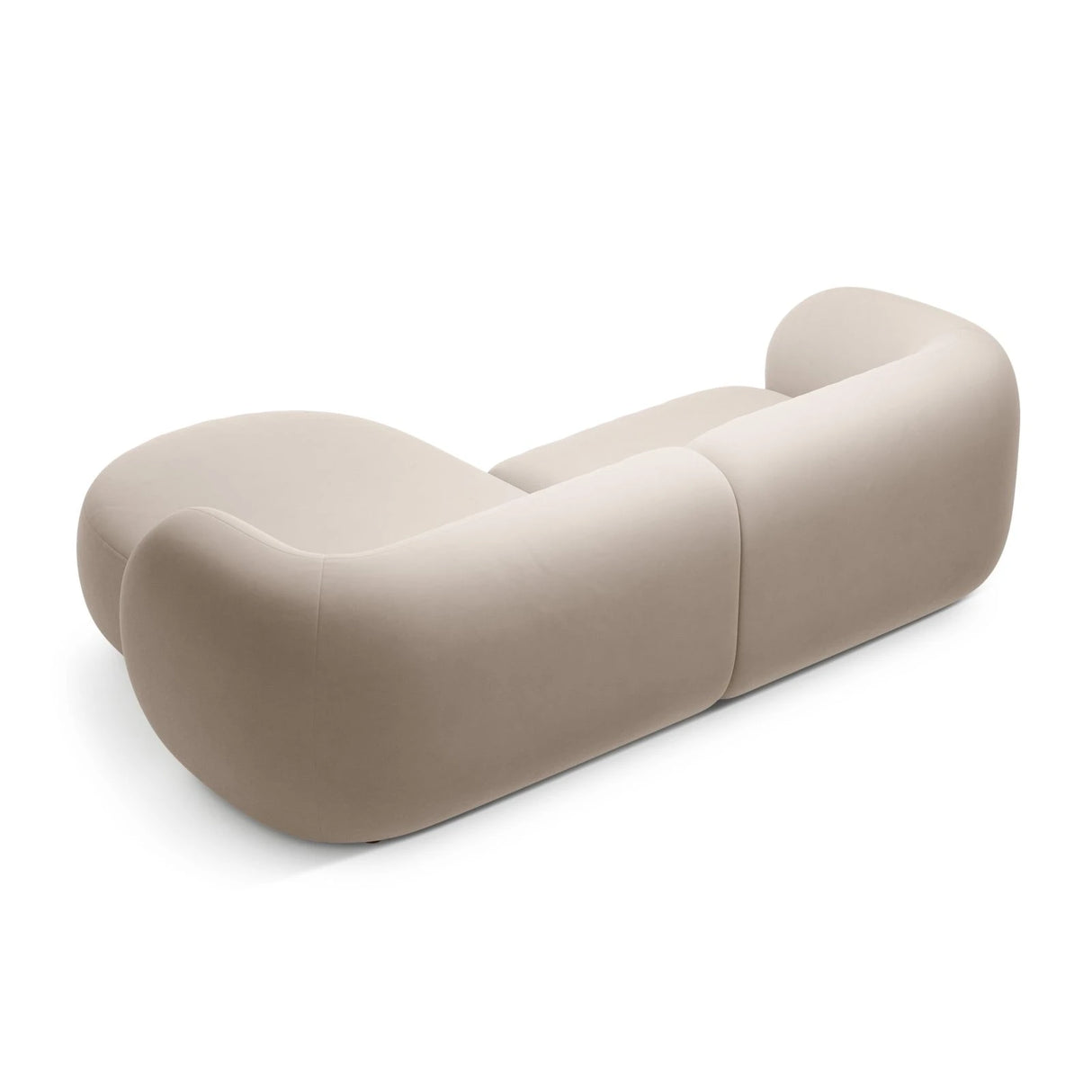 Kate Ecksofa Rechts mit Bezug aus Samt (Salvador 1) in Beige, 255x176 cm – Bild 3