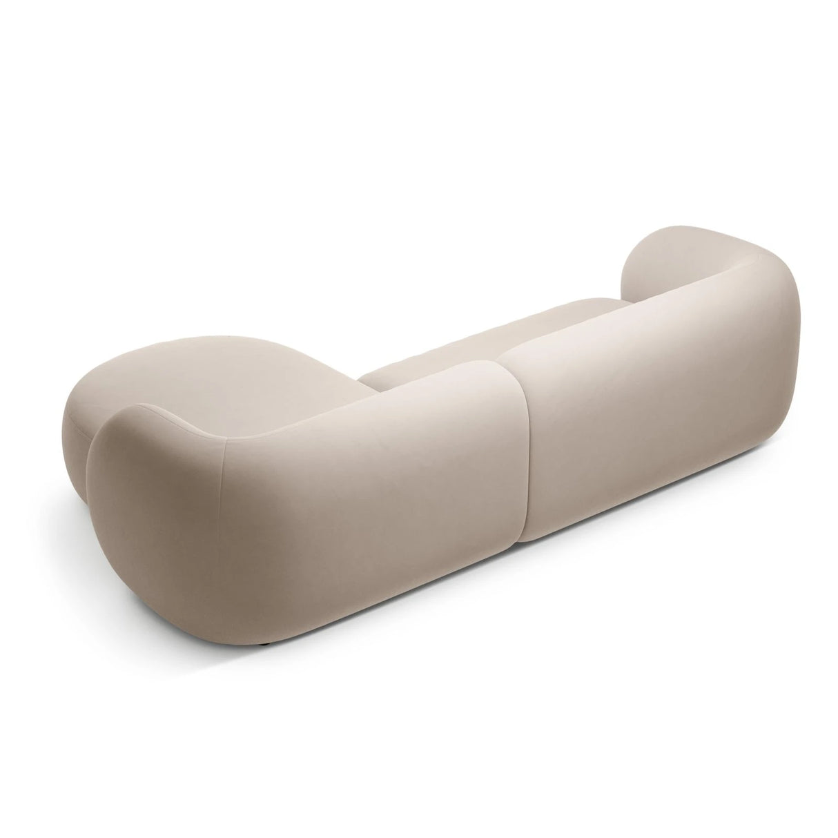 Kate Ecksofa Rechts mit Bezug aus Samt (Salvador 1) in Beige, 285x176 cm – Bild 3