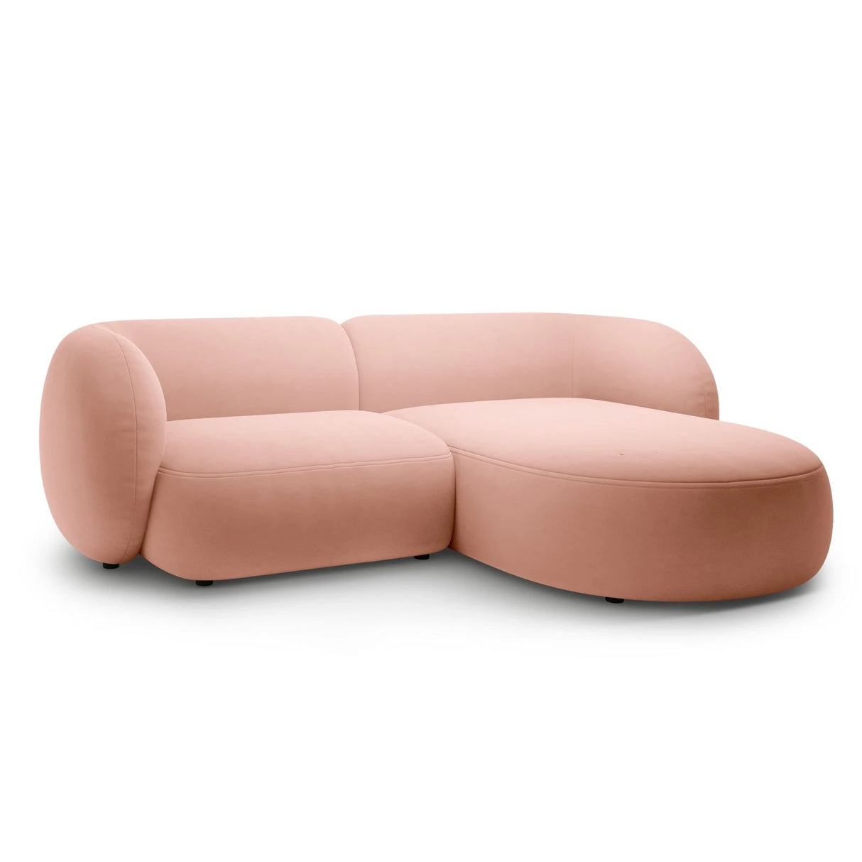 Kate Ecksofa Rechts mit Bezug aus Samt (Salvador 11) in Rosa, 255x176 cm – Bild 2