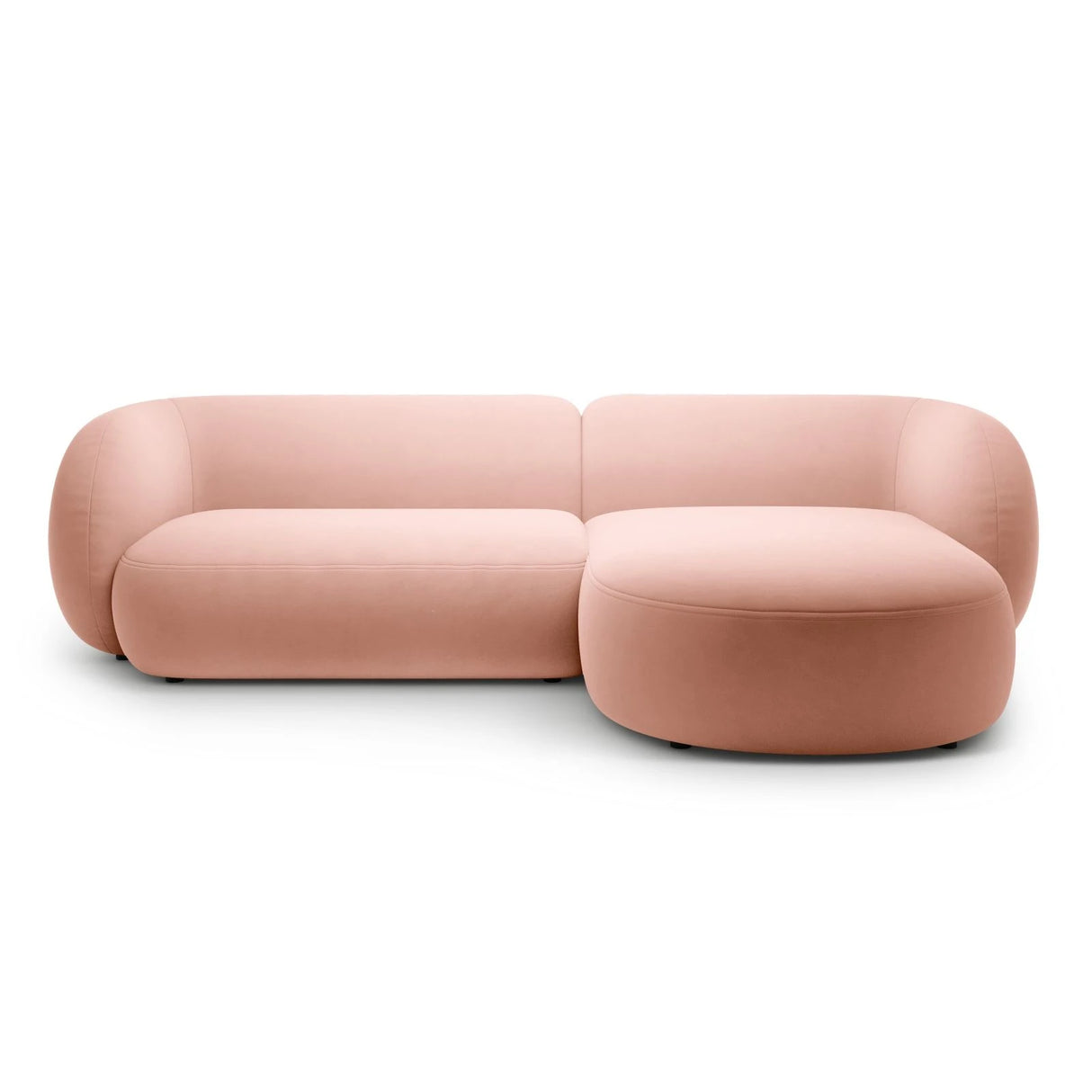 Kate Ecksofa Rechts mit Bezug aus Samt (Salvador 11) in Rosa, 285x176 cm – Bild 1