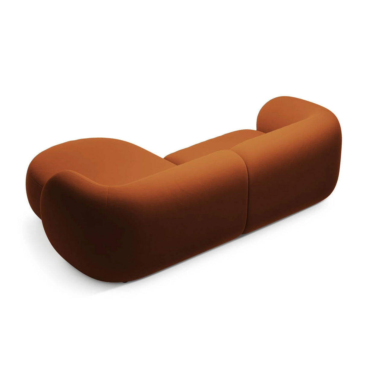 Kate Ecksofa Rechts mit Bezug aus Samt (Salvador 14) in Terrakotta, 255x176 cm – Bild 3