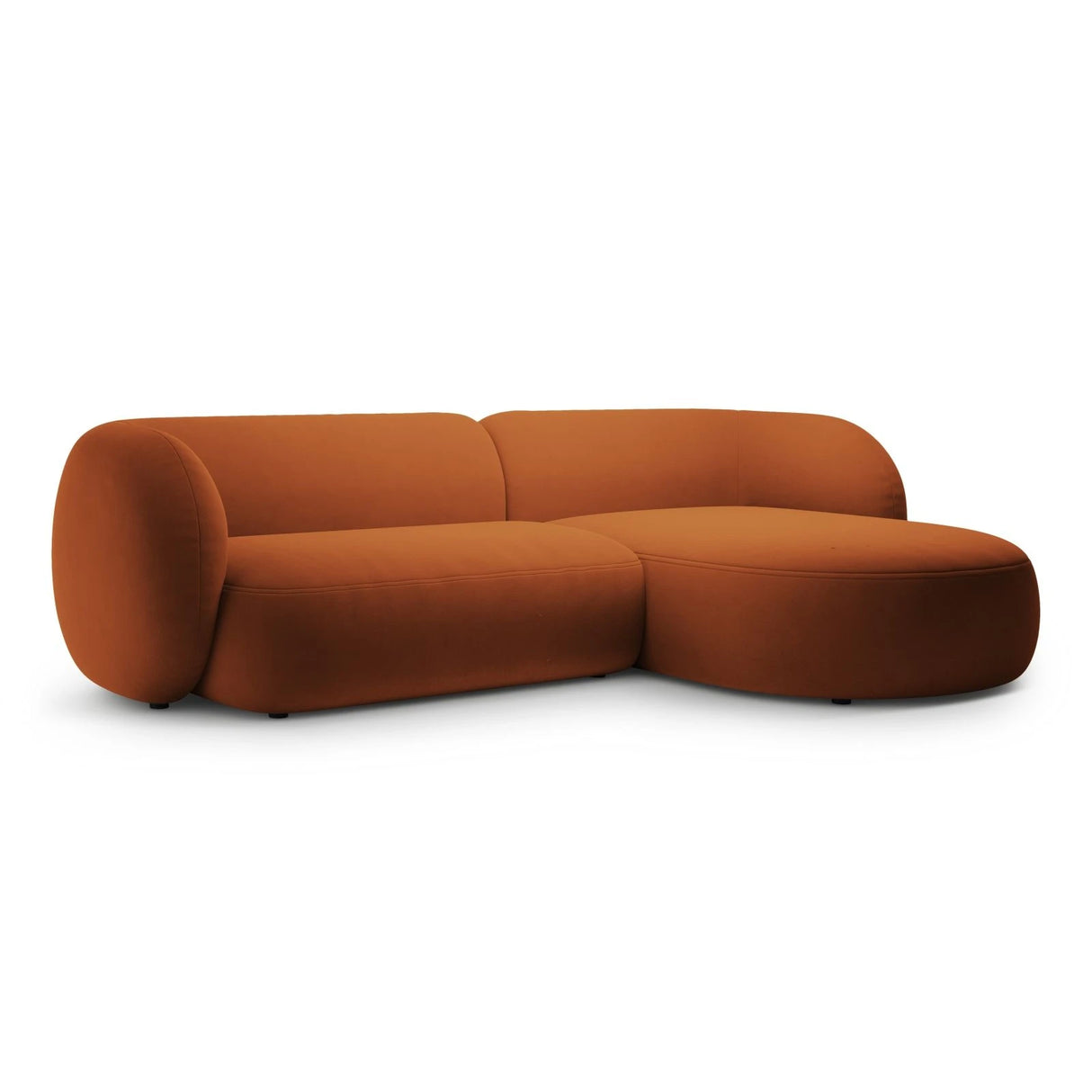 Kate Ecksofa Rechts mit Bezug aus Samt (Salvador 14) in Terrakotta, 285x176 cm – Bild 2