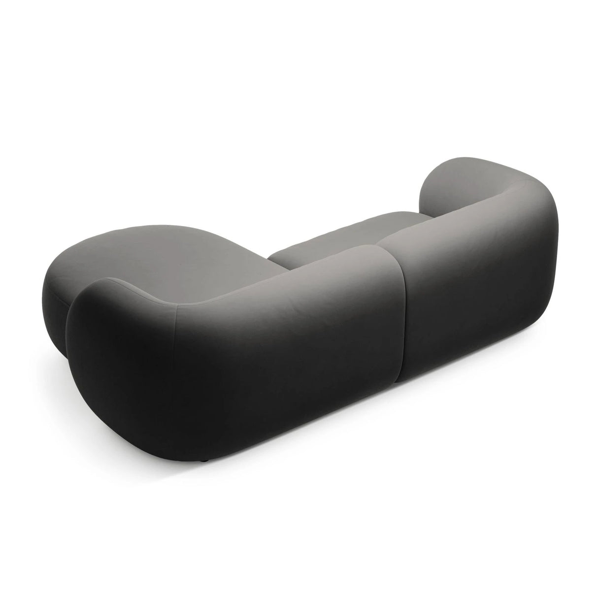 Kate Ecksofa Rechts mit Bezug aus Samt (Salvador 18) in Dunkelgrau, 255x176 cm – Bild 3