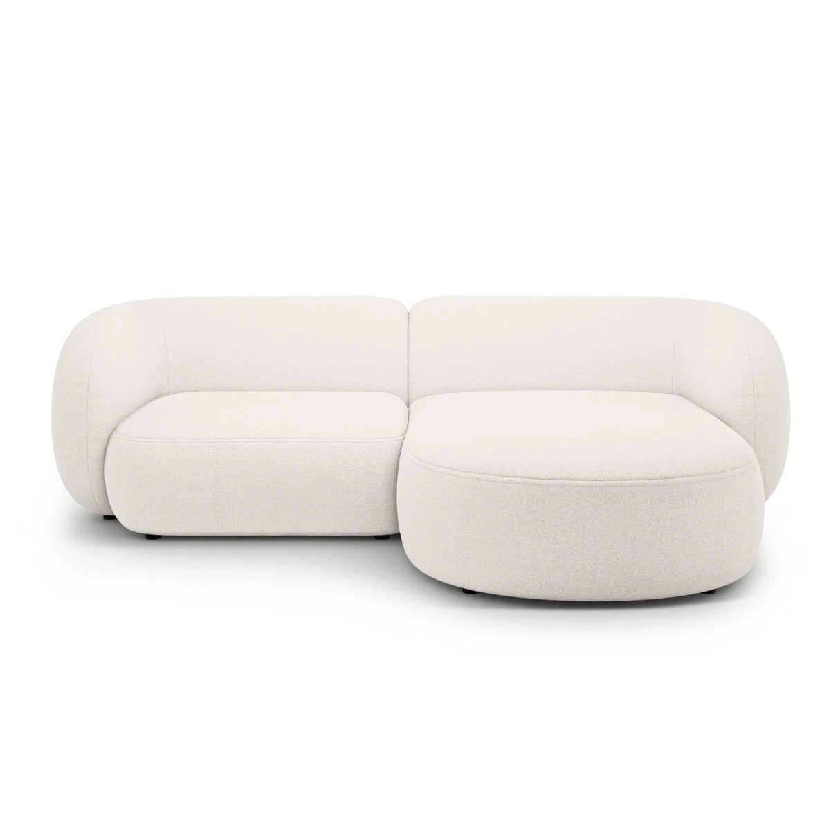 Kate Ecksofa Rechts mit Bezug aus Samt, Strukturstoff oder Boucle, 255x176 cm – Bild 1
