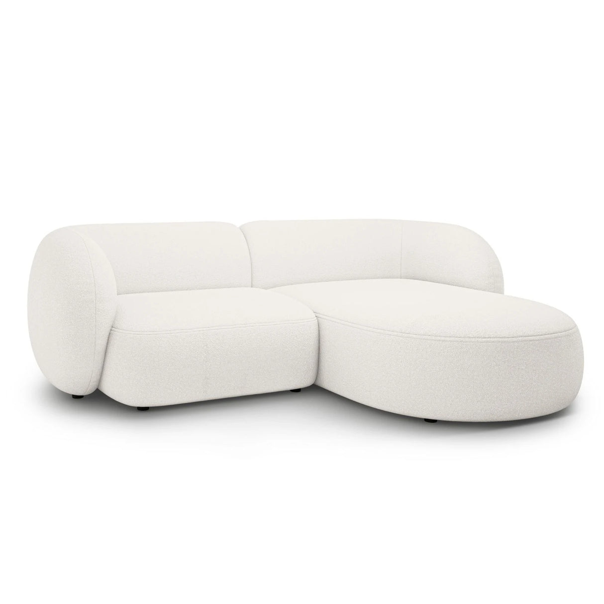 Kate Ecksofa Rechts mit Bezug aus Samt, Strukturstoff oder Boucle, 255x176 cm – Bild 2