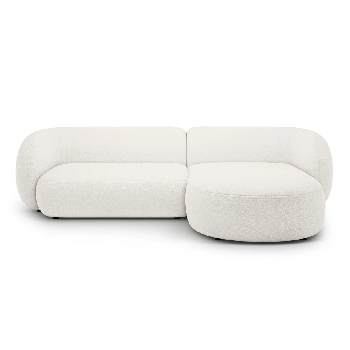 Kate Ecksofa Rechts mit Bezug aus Samt, Strukturstoff oder Boucle, 285x176 cm – Bild 1